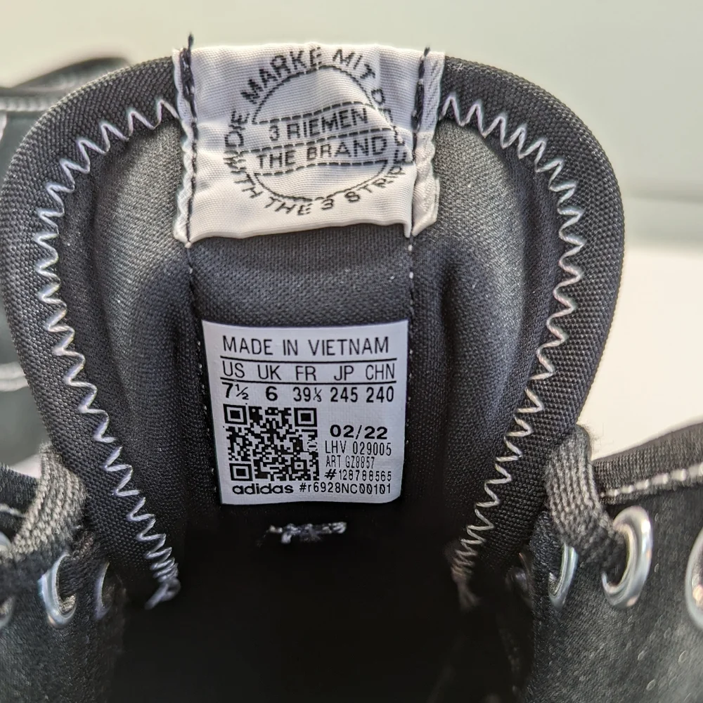 Adidas Nizza Trek Black White Casual Platform Hi Top Canvas Sneakers Women's 7.5 - Picture 11 of 11